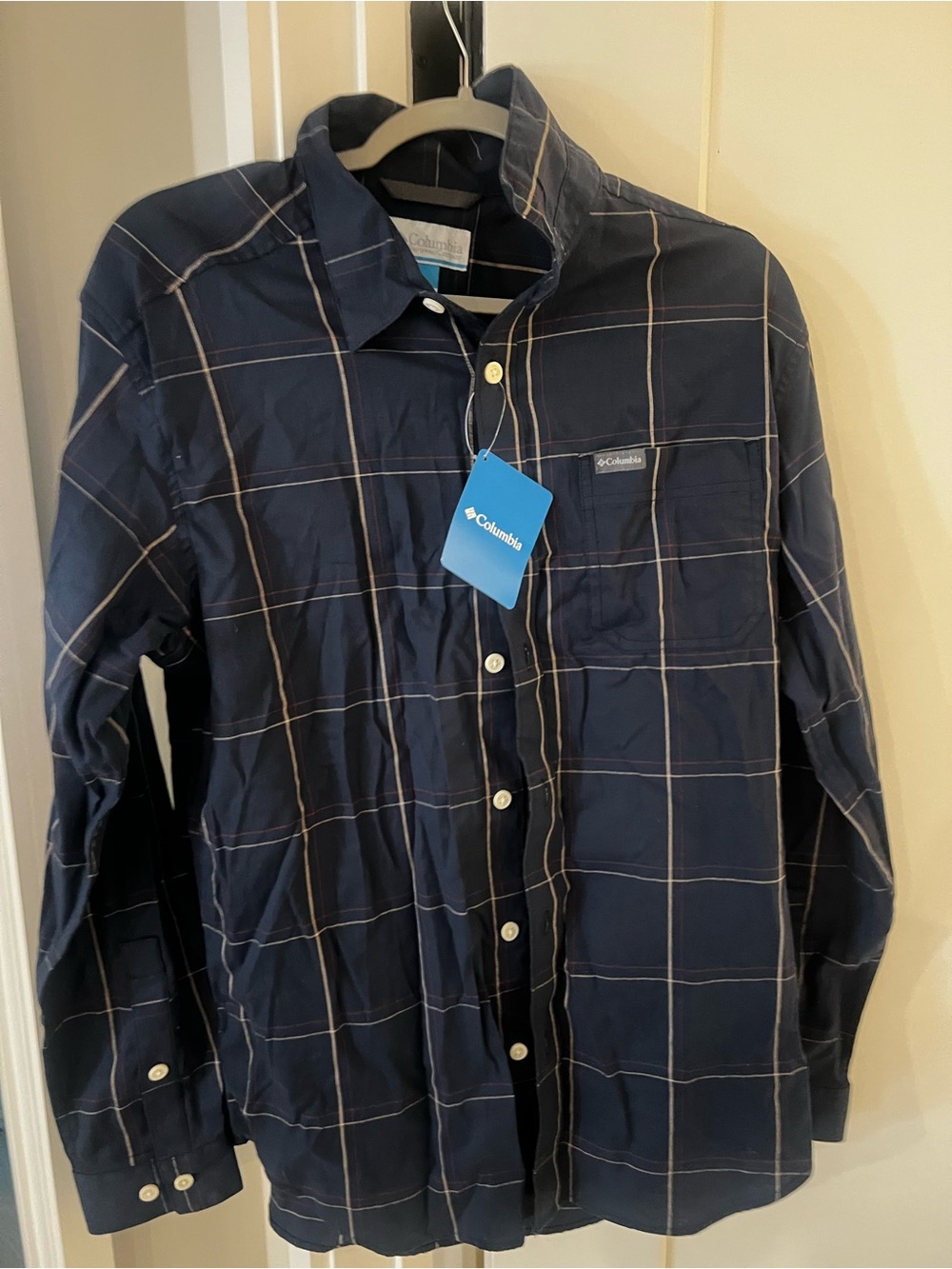 Columbia Men's Ice Navy Plaid Button-Up Shirt